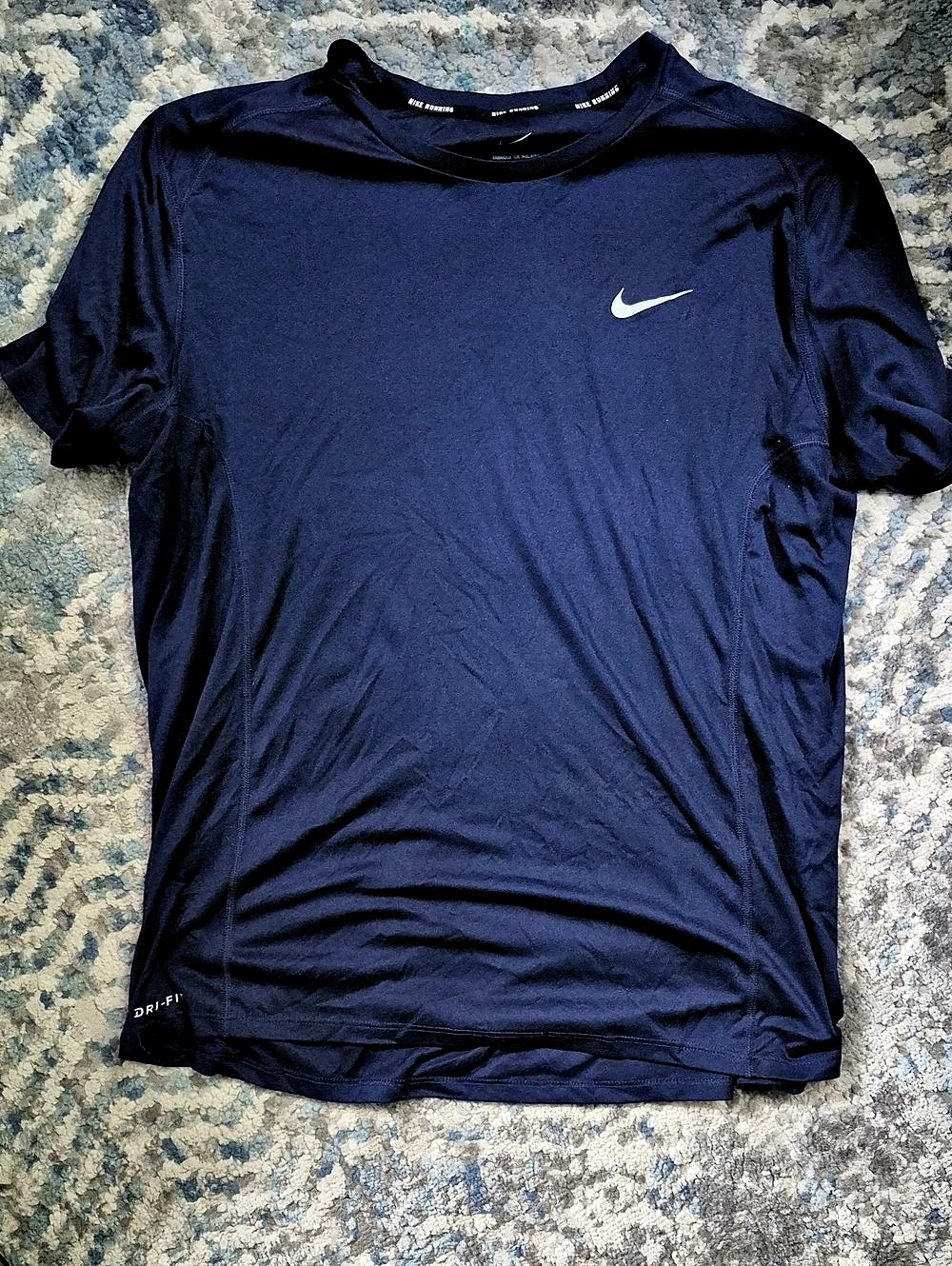Nike Dri-FIT Running Short Sleeve Athletic Shirt in Blue Size Large